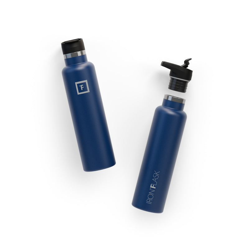 Iron Flask 24 Oz with Spout Lid Narrow Mouth Bottle Blue | 861UGZPLE