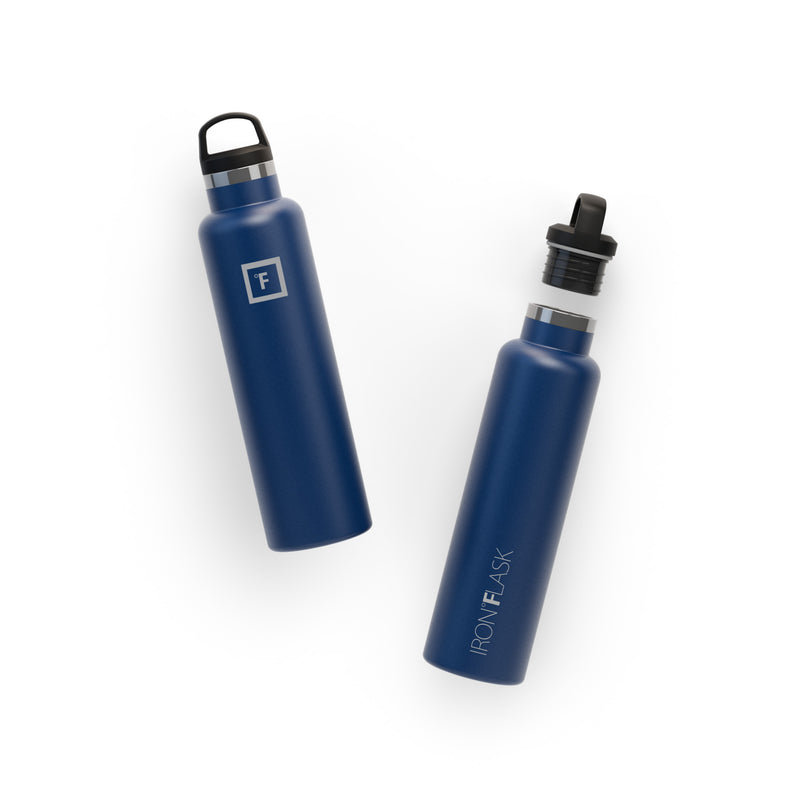 Iron Flask 24 Oz with Spout Lid Narrow Mouth Bottle Blue | 861UGZPLE