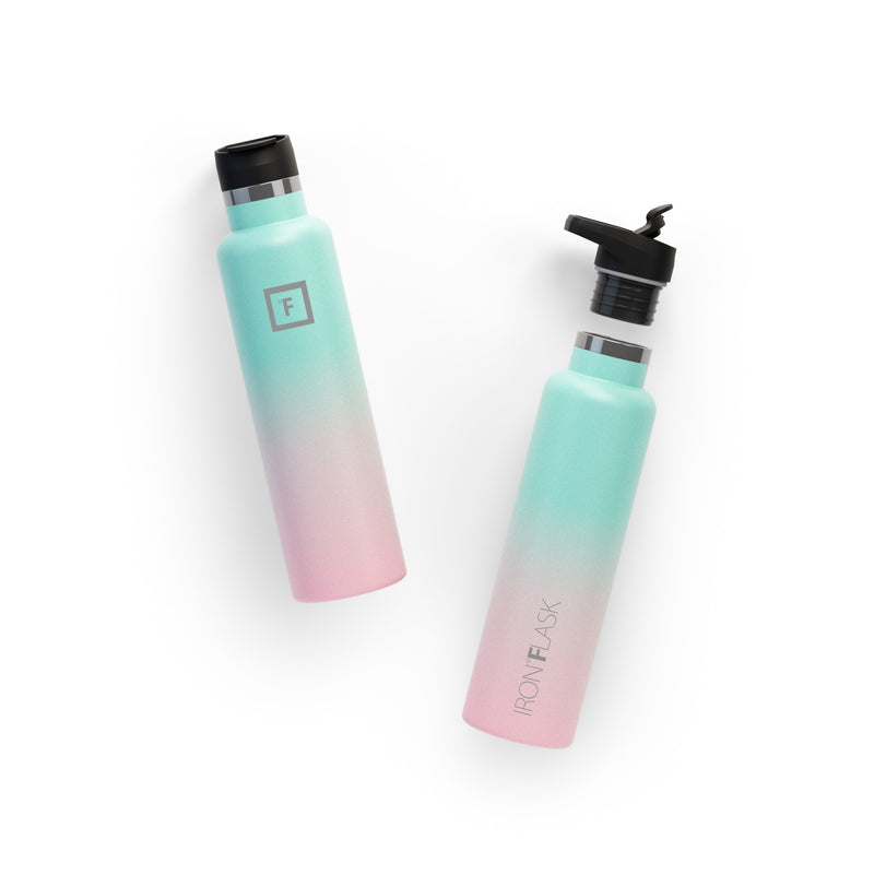Iron Flask 24 Oz with Spout Lid Narrow Mouth Bottle Bubble Gum | 813FGKNBY