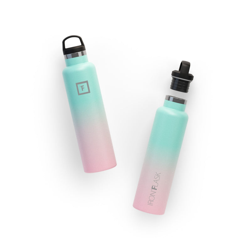 Iron Flask 24 Oz with Spout Lid Narrow Mouth Bottle Bubble Gum | 813FGKNBY