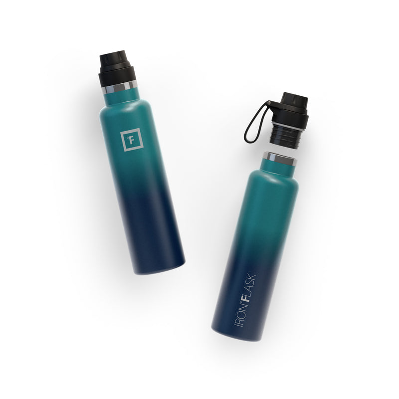 Iron Flask 24 Oz with Spout Lid Narrow Mouth Bottle Dark Night | 983JFNWHT