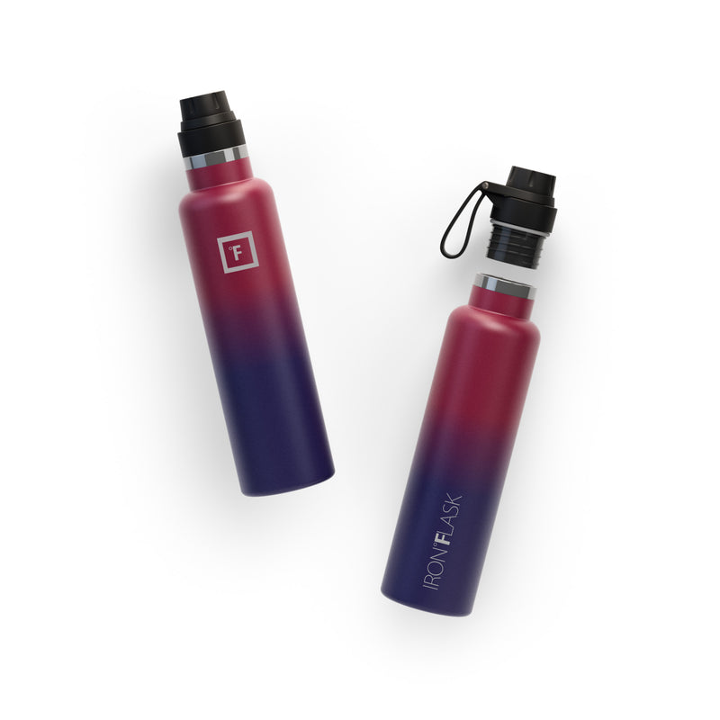 Iron Flask 24 Oz with Spout Lid Narrow Mouth Bottle Dark Multicolor | 645ZTLFQJ