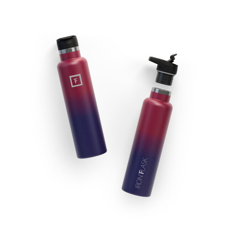 Iron Flask 24 Oz with Spout Lid Narrow Mouth Bottle Dark Multicolor | 645ZTLFQJ