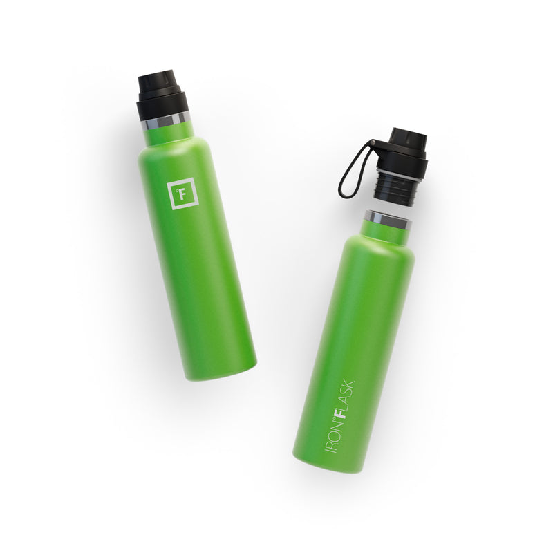 Iron Flask 24 Oz with Spout Lid Narrow Mouth Bottle Green | 672NIDTRZ