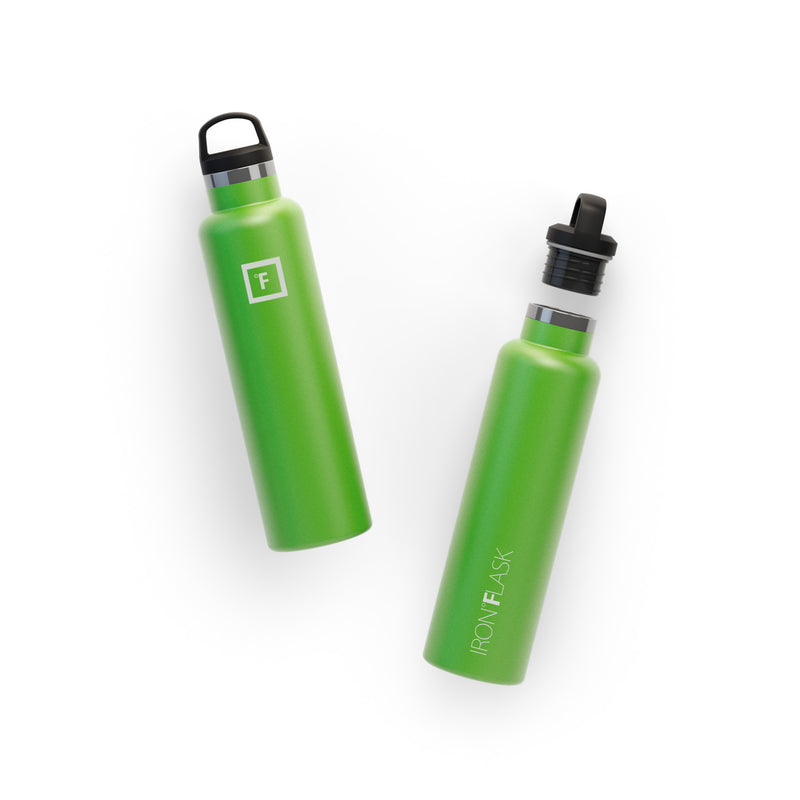 Iron Flask 24 Oz with Spout Lid Narrow Mouth Bottle Green | 672NIDTRZ