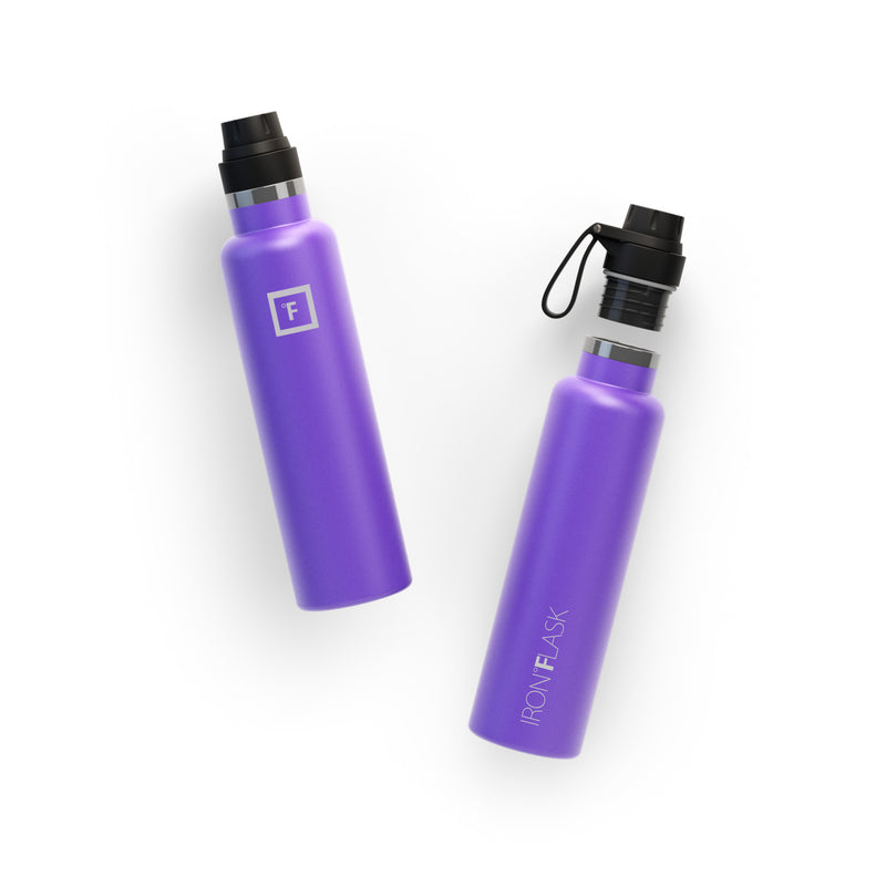 Iron Flask 24 Oz with Spout Lid Narrow Mouth Bottle Purple | 276LVATWZ