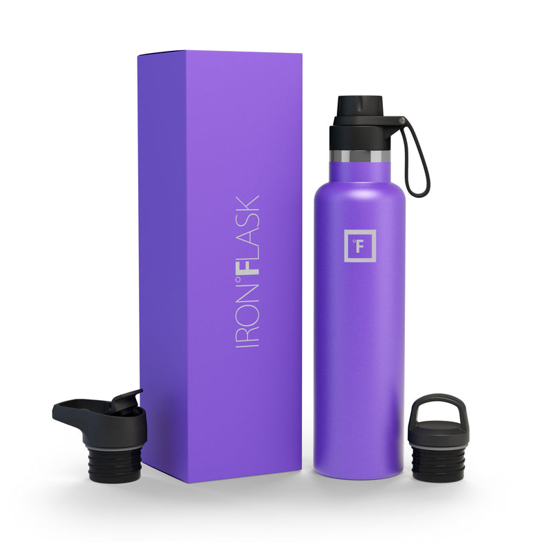 Iron Flask 24 Oz with Spout Lid Narrow Mouth Bottle Purple | 276LVATWZ