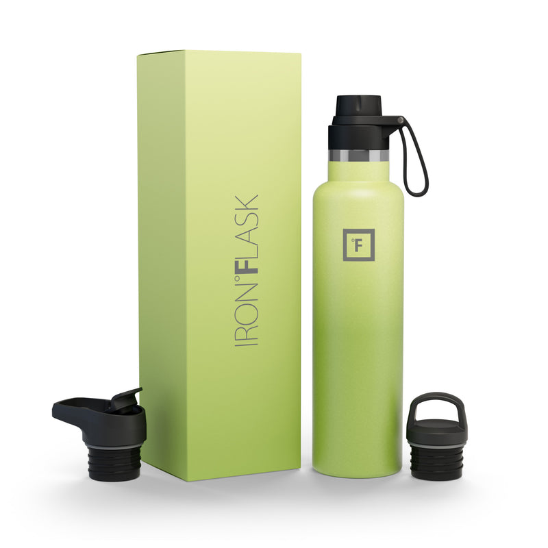 Iron Flask 24 Oz with Spout Lid Narrow Mouth Bottle Light Green | 827SXRUDA