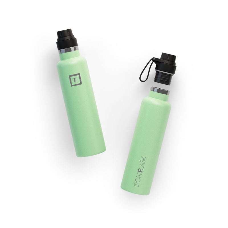Iron Flask 24 Oz with Spout Lid Narrow Mouth Bottle Mint | 241LTWOIJ