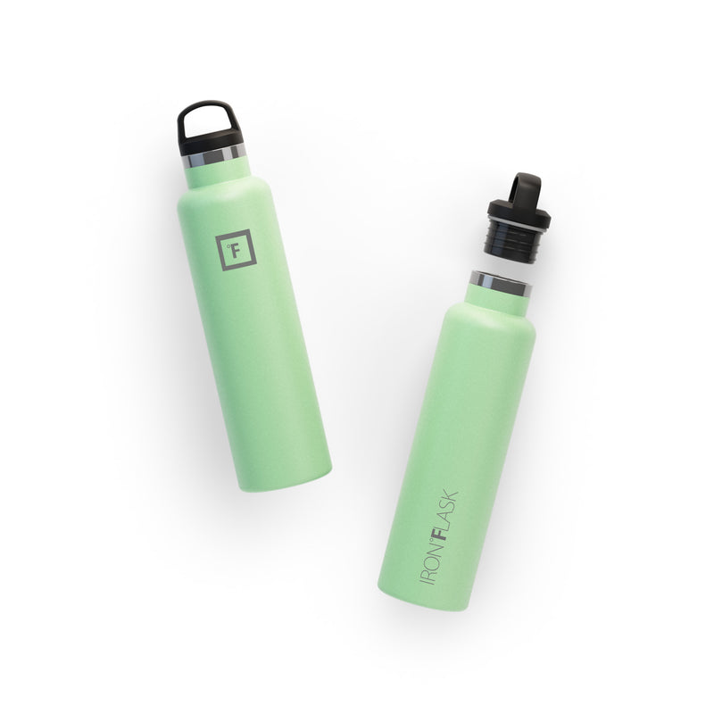 Iron Flask 24 Oz with Spout Lid Narrow Mouth Bottle Mint | 241LTWOIJ