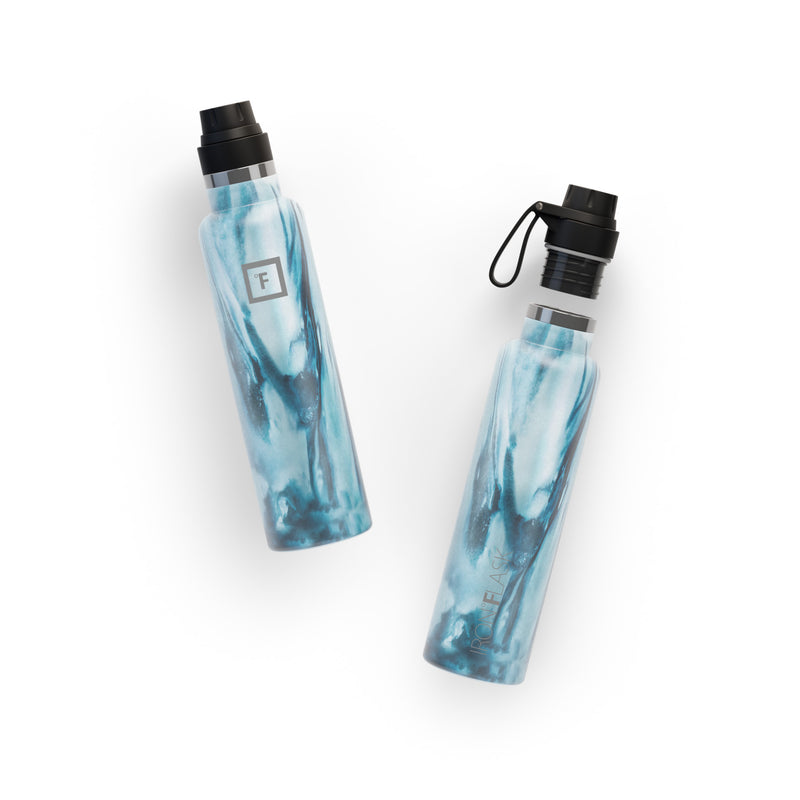 Iron Flask 24 Oz with Spout Lid Narrow Mouth Bottle Ocean | 256MYJVWZ
