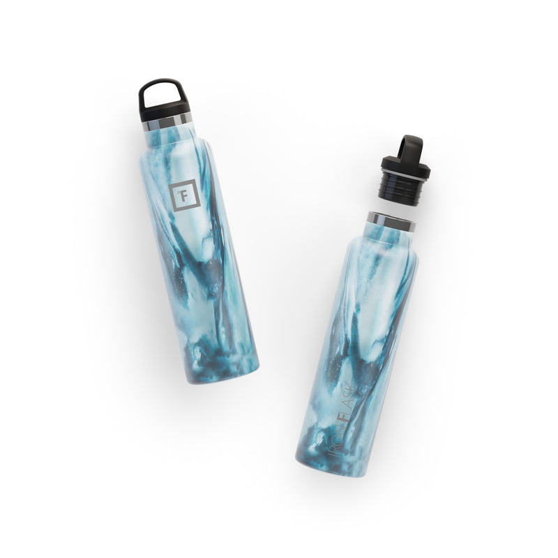 Iron Flask 24 Oz with Spout Lid Narrow Mouth Bottle Ocean | 256MYJVWZ
