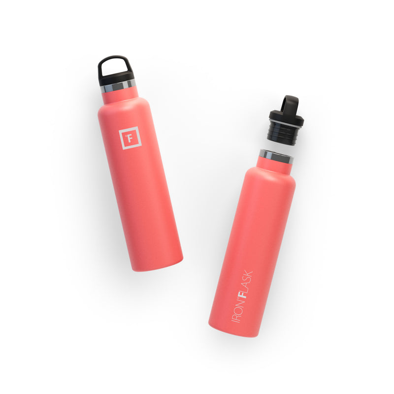 Iron Flask 24 Oz with Spout Lid Narrow Mouth Bottle Coral | 842GWNMQL