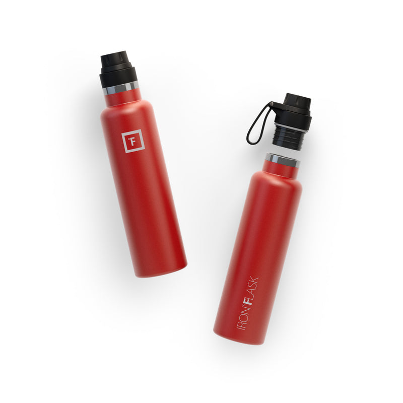 Iron Flask 24 Oz with Spout Lid Narrow Mouth Bottle Red | 418TCEDIF