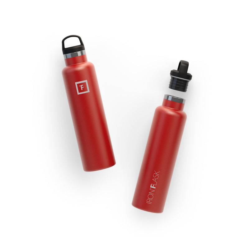 Iron Flask 24 Oz with Spout Lid Narrow Mouth Bottle Red | 418TCEDIF