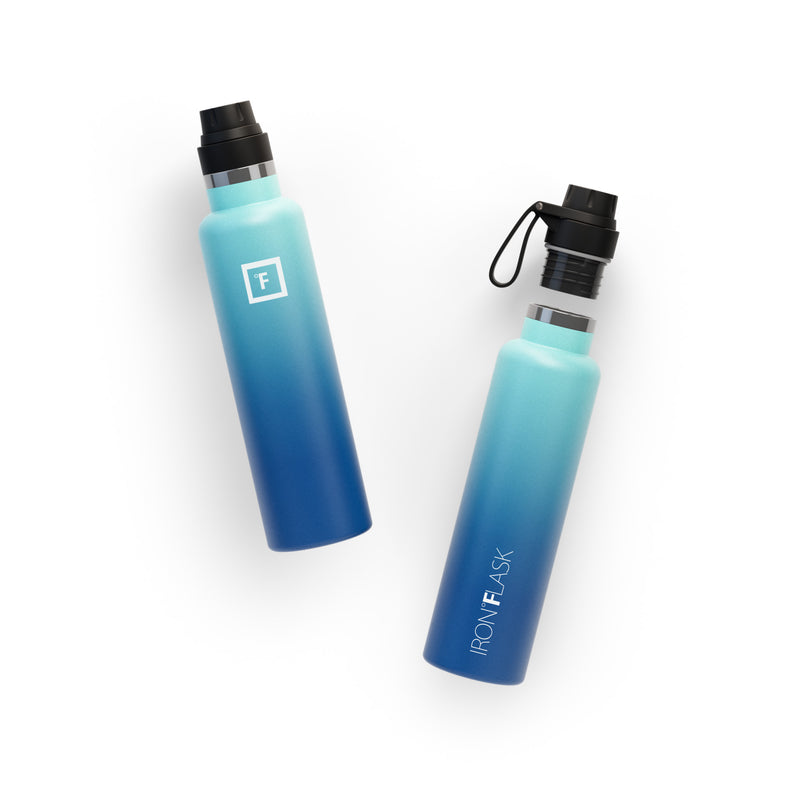 Iron Flask 24 Oz with Spout Lid Narrow Mouth Bottle Blue | 739UTBQKP