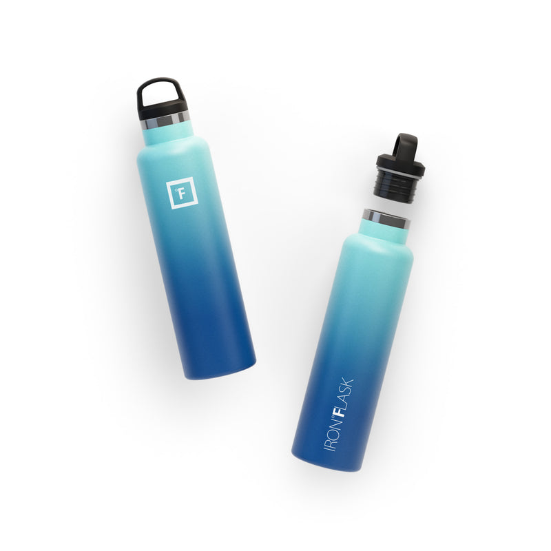 Iron Flask 24 Oz with Spout Lid Narrow Mouth Bottle Blue | 739UTBQKP
