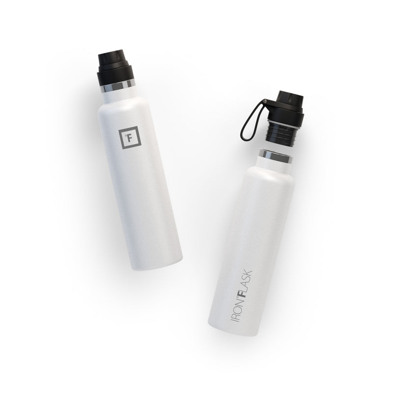 Iron Flask 24 Oz with Spout Lid Narrow Mouth Bottle White | 024CQDMOY