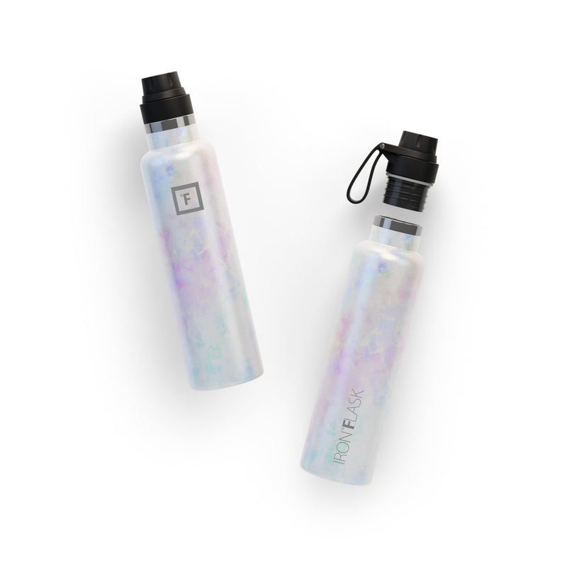 Iron Flask 24 Oz with Spout Lid Narrow Mouth Bottle Pearl | 574KAIEOB