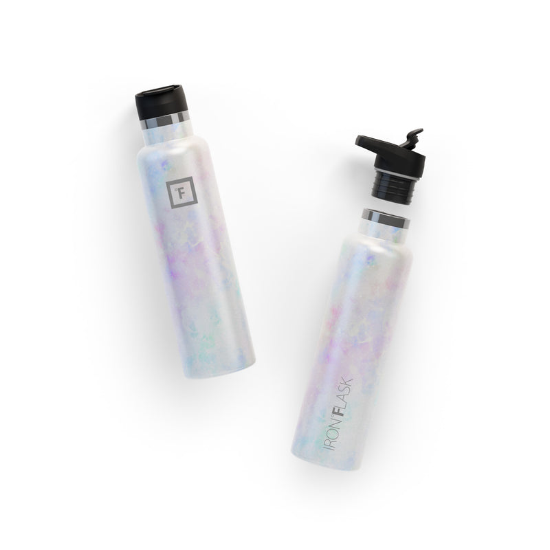 Iron Flask 24 Oz with Spout Lid Narrow Mouth Bottle Pearl | 574KAIEOB