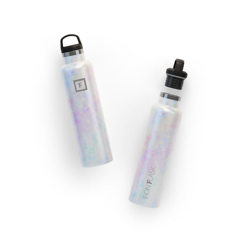 Iron Flask 24 Oz with Spout Lid Narrow Mouth Bottle Pearl | 574KAIEOB