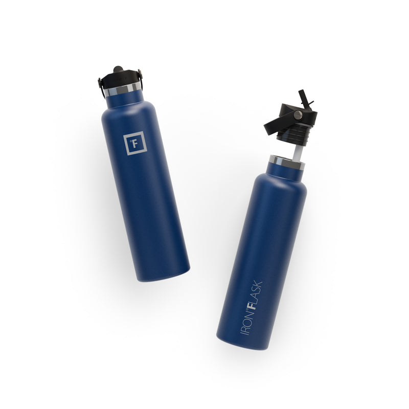 Iron Flask 24 Oz with Straw Lid Narrow Mouth Bottle Blue | 251IUGAFL