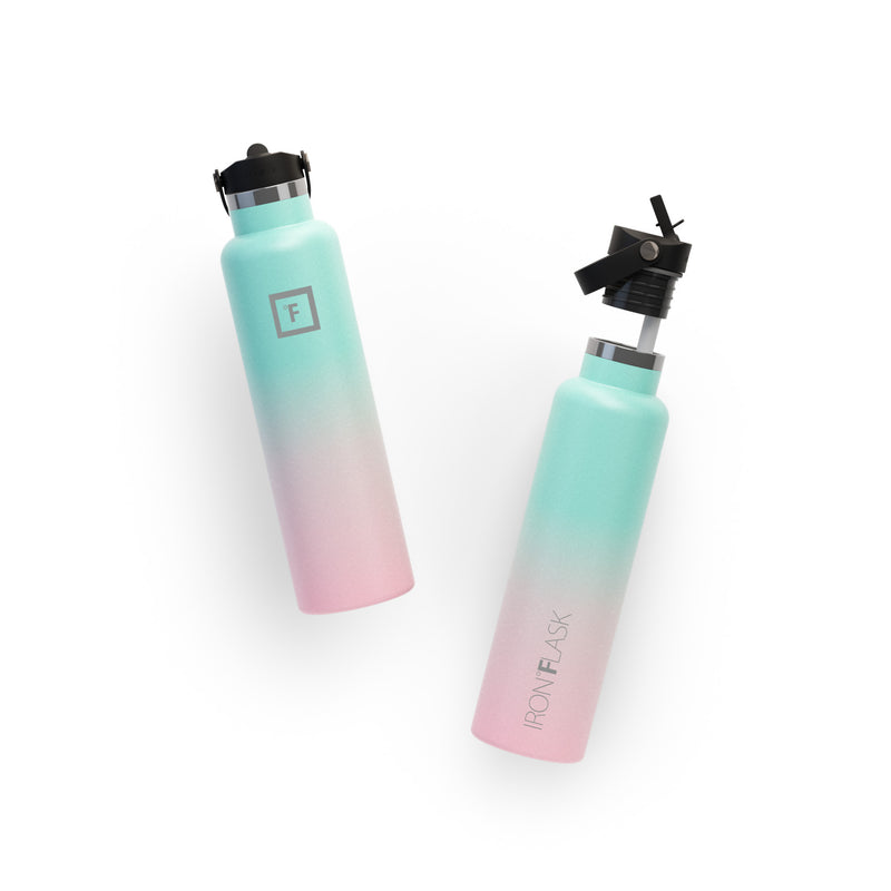 Iron Flask 24 Oz with Straw Lid Narrow Mouth Bottle Bubble Gum | 493CQLWIM