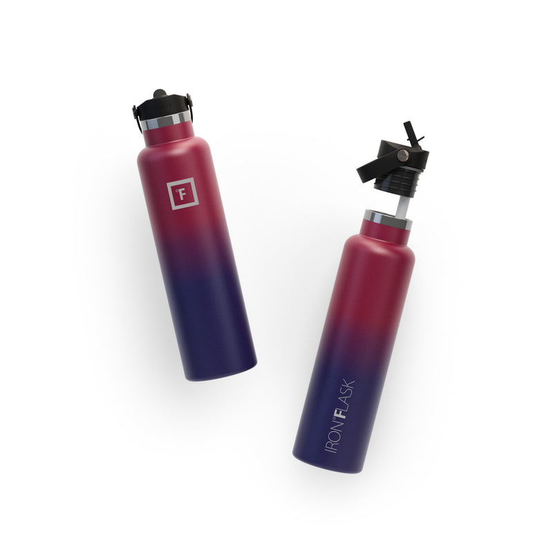 Iron Flask 24 Oz with Straw Lid Narrow Mouth Bottle Dark Multicolor | 473XZPJVK