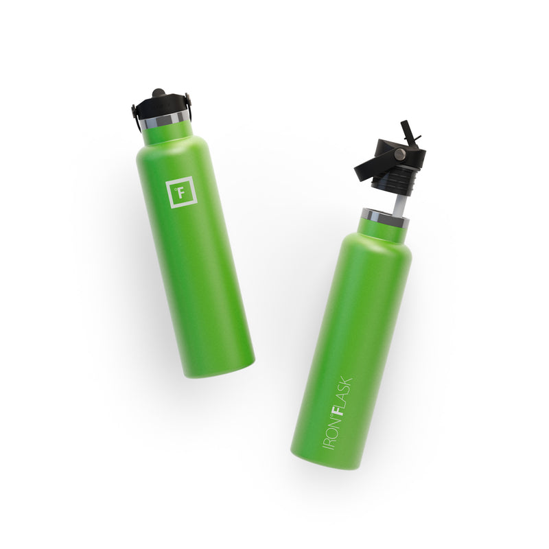 Iron Flask 24 Oz with Straw Lid Narrow Mouth Bottle Green | 263SKJOTY