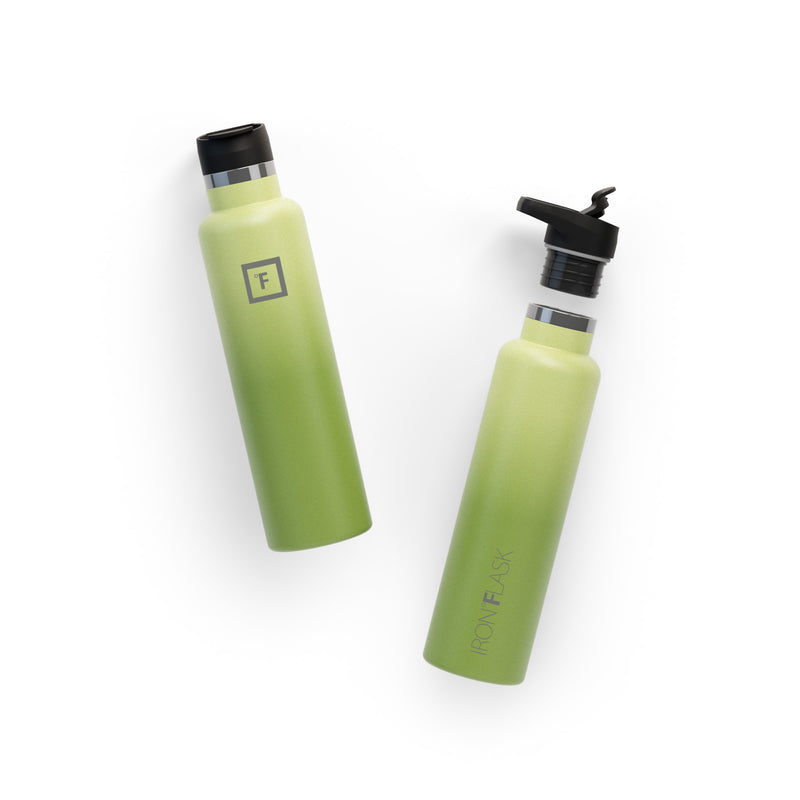 Iron Flask 24 Oz with Straw Lid Narrow Mouth Bottle Light Green | 395GLADEZ