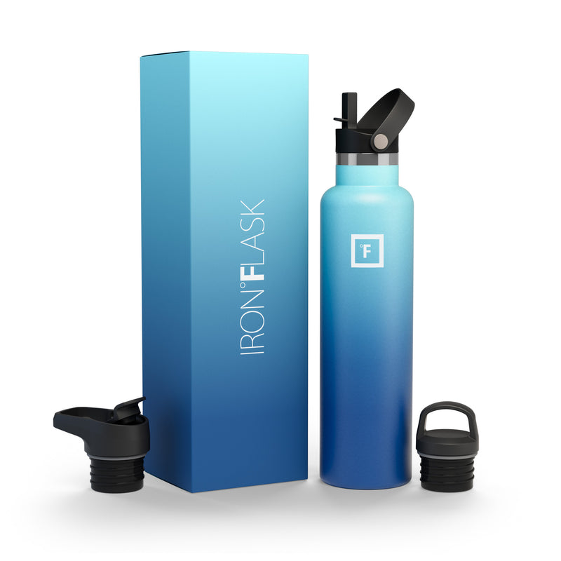 Iron Flask 24 Oz with Straw Lid Narrow Mouth Bottle Blue | 760NLJABE