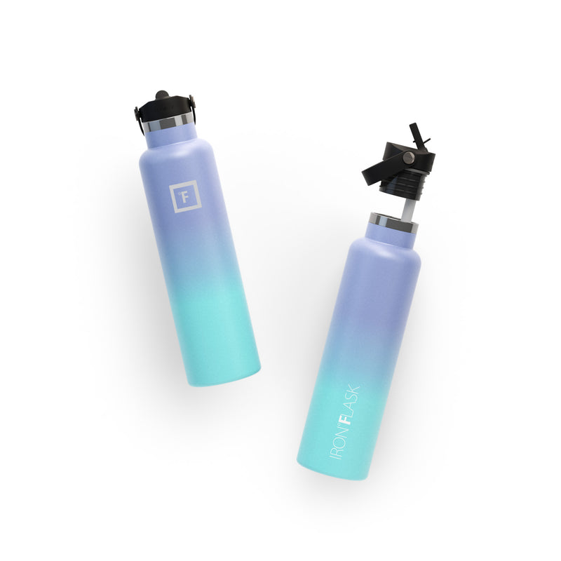 Iron Flask 24 Oz with Straw Lid Narrow Mouth Bottle Cotton Candy | 849HDCGNA