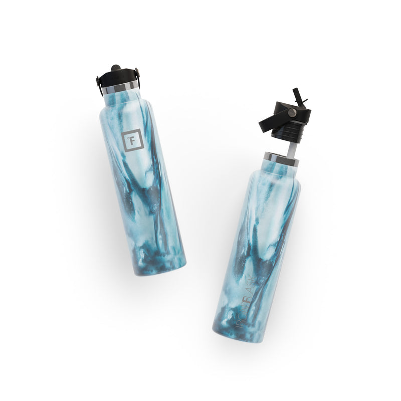 Iron Flask 24 Oz with Straw Lid Narrow Mouth Bottle Ocean | 604WNSXAO