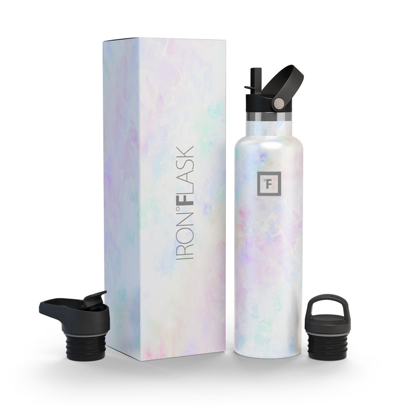Iron Flask 24 Oz with Straw Lid Narrow Mouth Bottle Pearl | 607NBDKVA