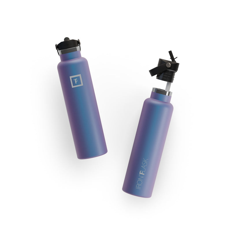 Iron Flask 24 Oz with Straw Lid Narrow Mouth Bottle Aurora | 394EUCDMS