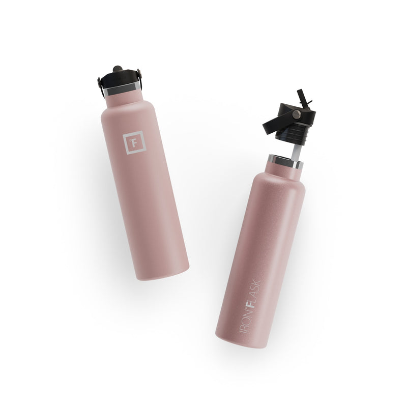 Iron Flask 24 Oz with Straw Lid Narrow Mouth Bottle Rose Gold | 148VOWCKI