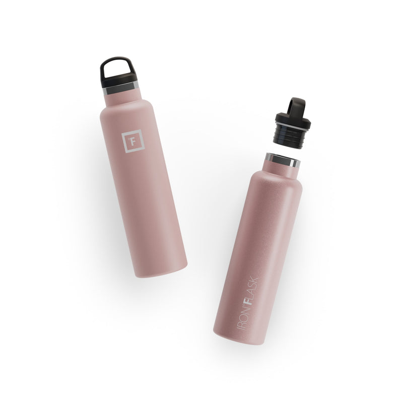 Iron Flask 24 Oz with Straw Lid Narrow Mouth Bottle Rose Gold | 148VOWCKI