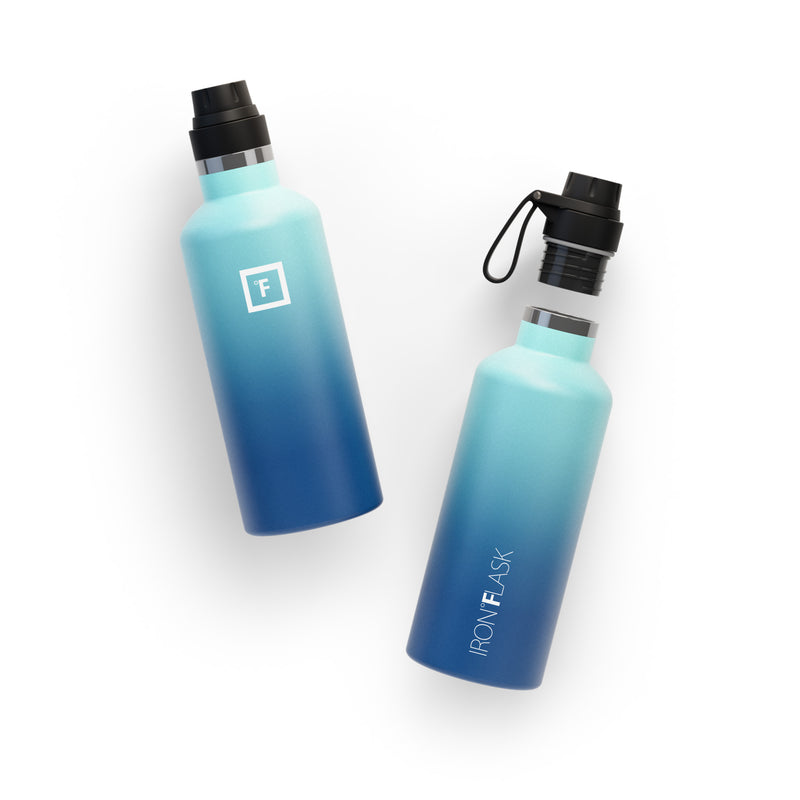 Iron Flask 32 Oz With Spout Lid Narrow Mouth Bottle Blue | 180XHRLCM