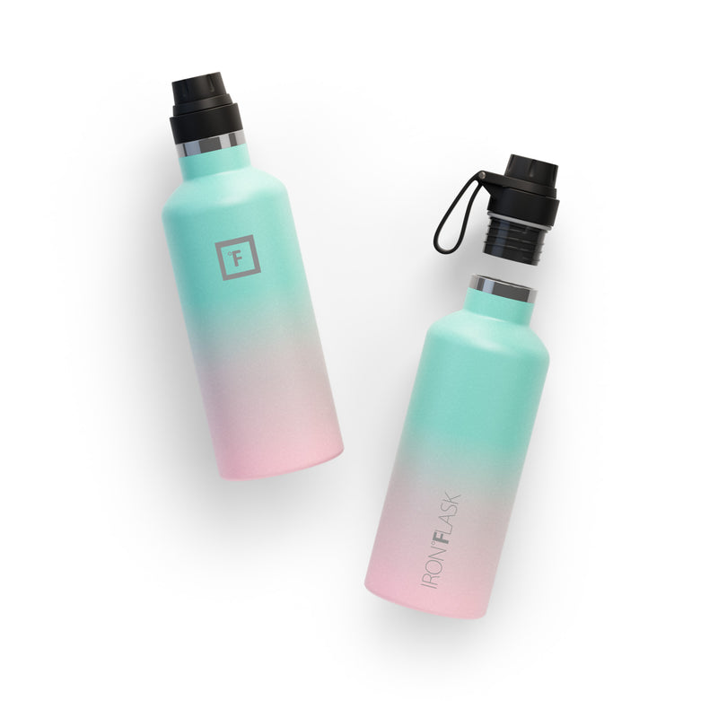Iron Flask 32 Oz With Spout Lid Narrow Mouth Bottle Bubble Gum | 634VQRZAT