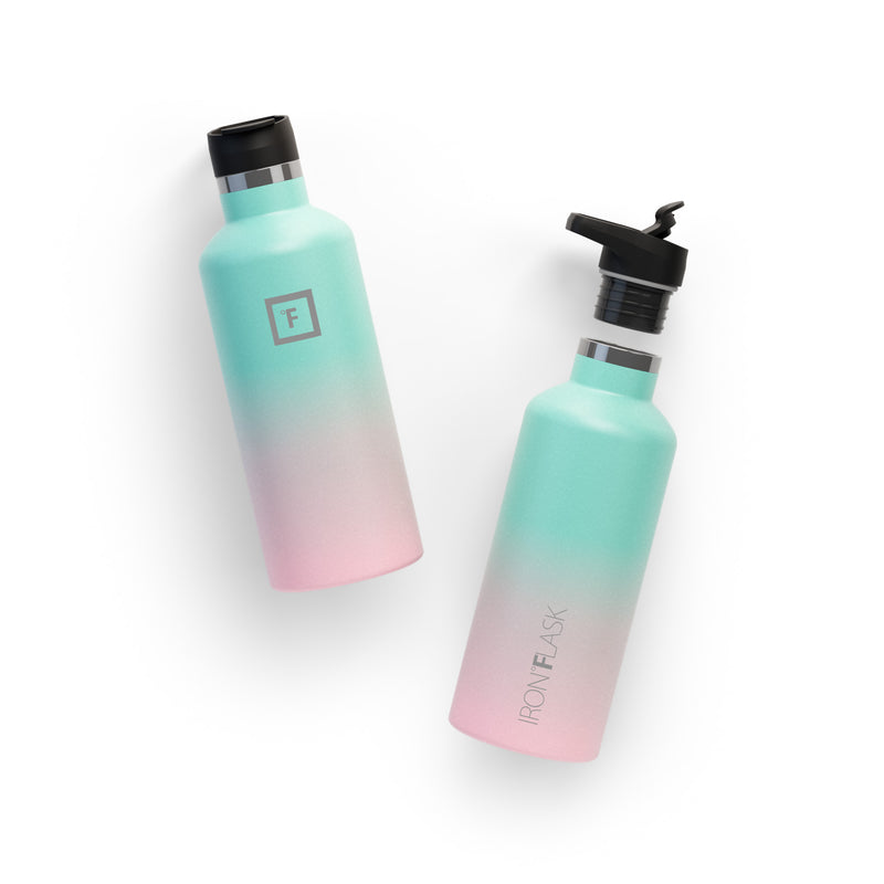 Iron Flask 32 Oz With Spout Lid Narrow Mouth Bottle Bubble Gum | 634VQRZAT