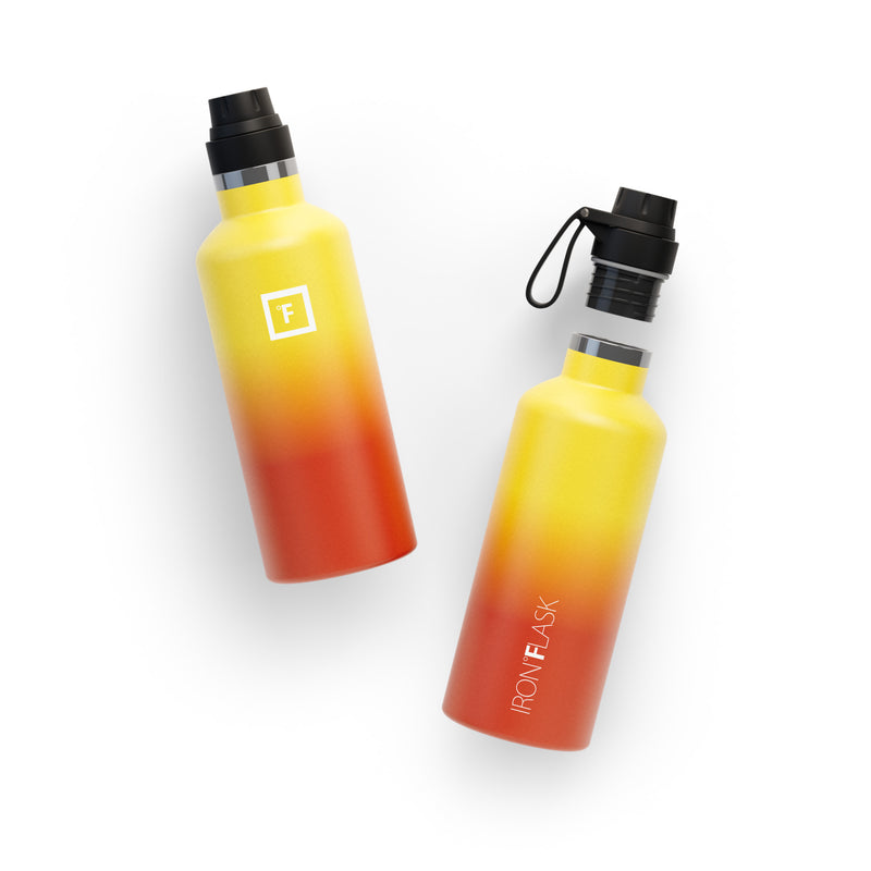 Iron Flask 32 Oz With Spout Lid Narrow Mouth Bottle Fire | 806VLAORM