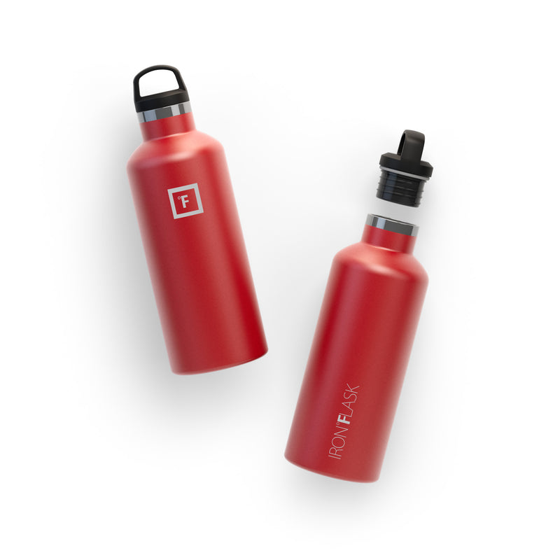 Iron Flask 32 Oz With Spout Lid Narrow Mouth Bottle Red | 432GUTRPA