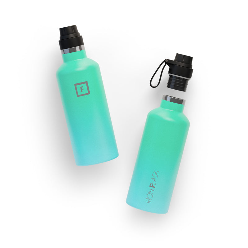 Iron Flask 32 Oz With Spout Lid Narrow Mouth Bottle Blue | 351LFGEOY
