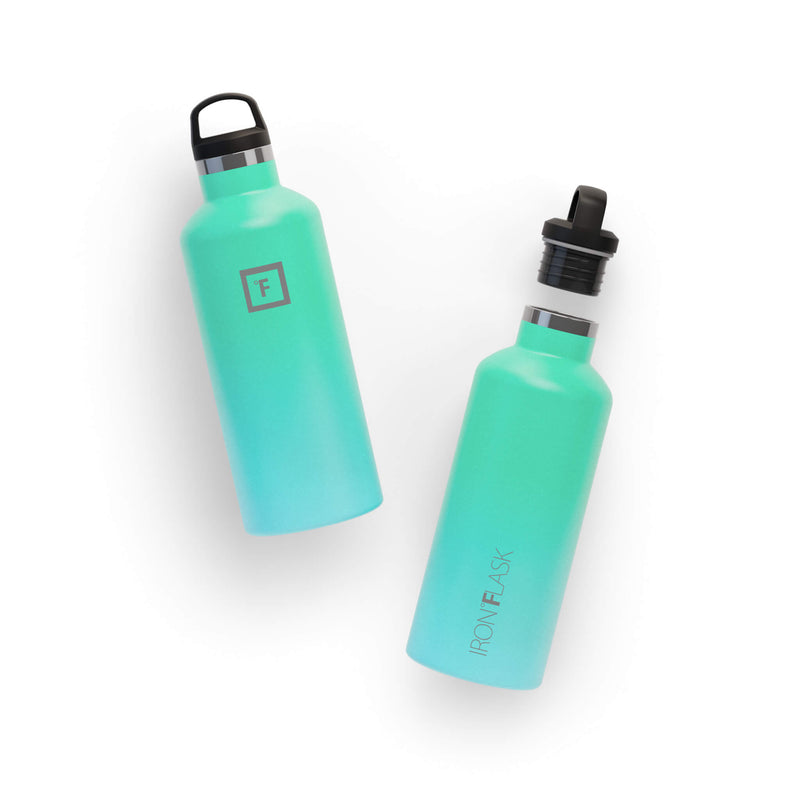 Iron Flask 32 Oz With Spout Lid Narrow Mouth Bottle Blue | 351LFGEOY