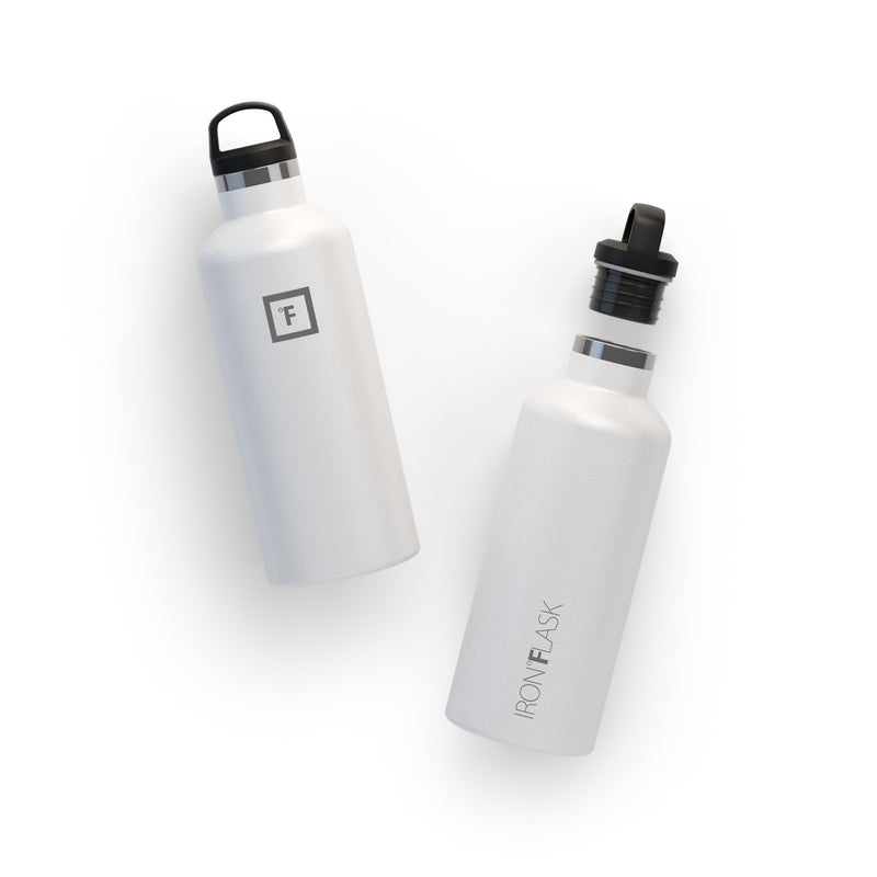 Iron Flask 32 Oz With Spout Lid Narrow Mouth Bottle White | 293OZVQXH