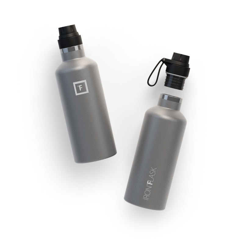 Iron Flask 32 Oz With Spout Lid Narrow Mouth Bottle Deep Grey | 467WQRKYL