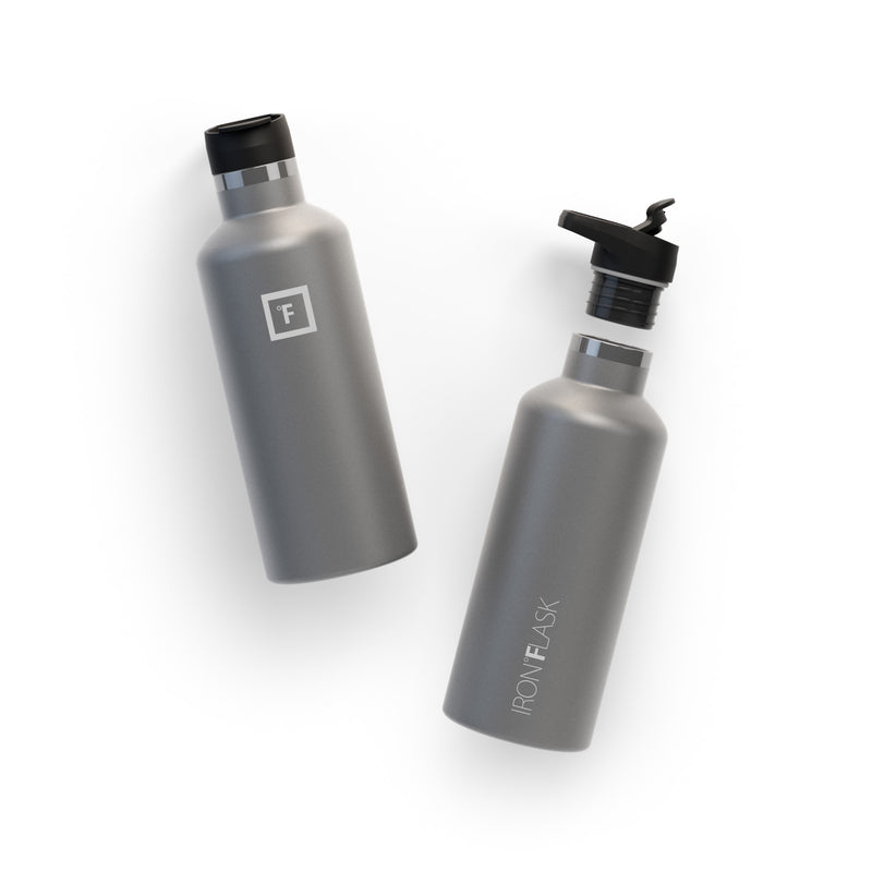 Iron Flask 32 Oz With Spout Lid Narrow Mouth Bottle Deep Grey | 467WQRKYL