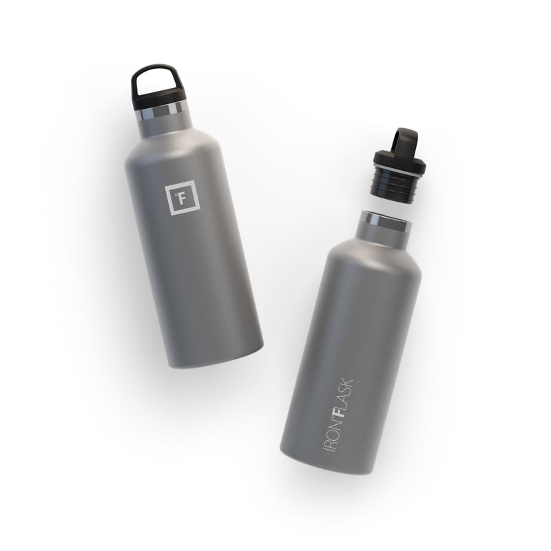 Iron Flask 32 Oz With Spout Lid Narrow Mouth Bottle Deep Grey | 467WQRKYL