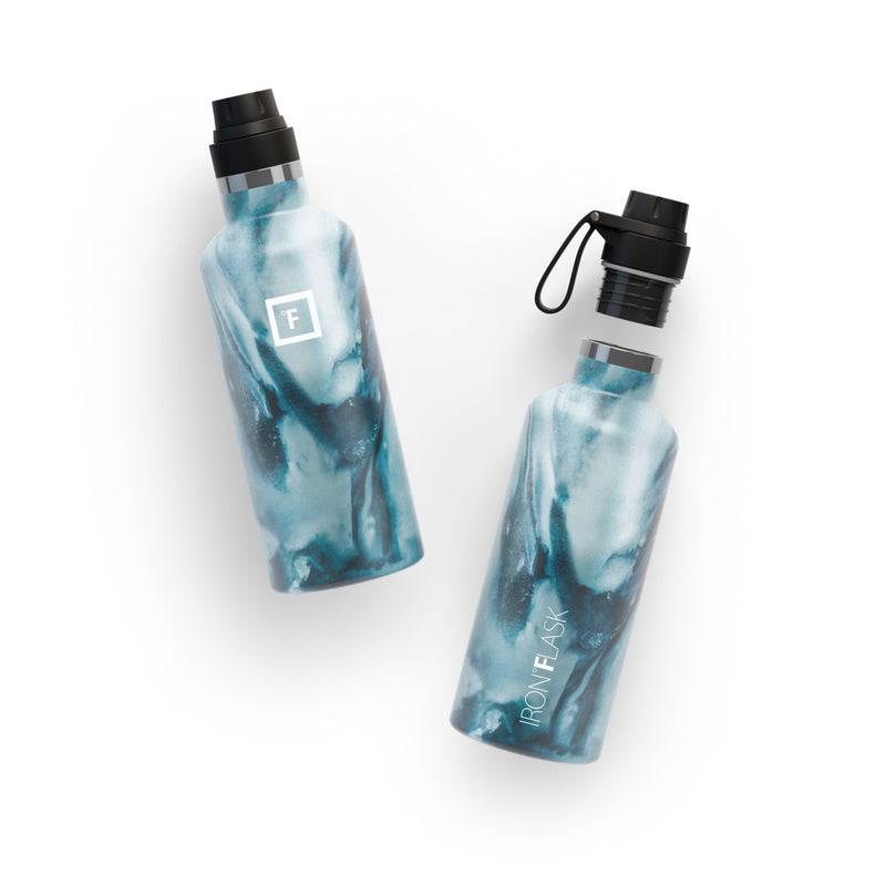 Iron Flask 32 Oz With Spout Lid Narrow Mouth Bottle Ocean | 019XODWJS