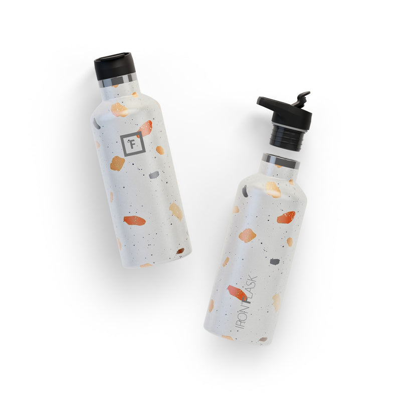Iron Flask 32 Oz With Spout Lid Narrow Mouth Bottle Terrazzo | 601KIWCED